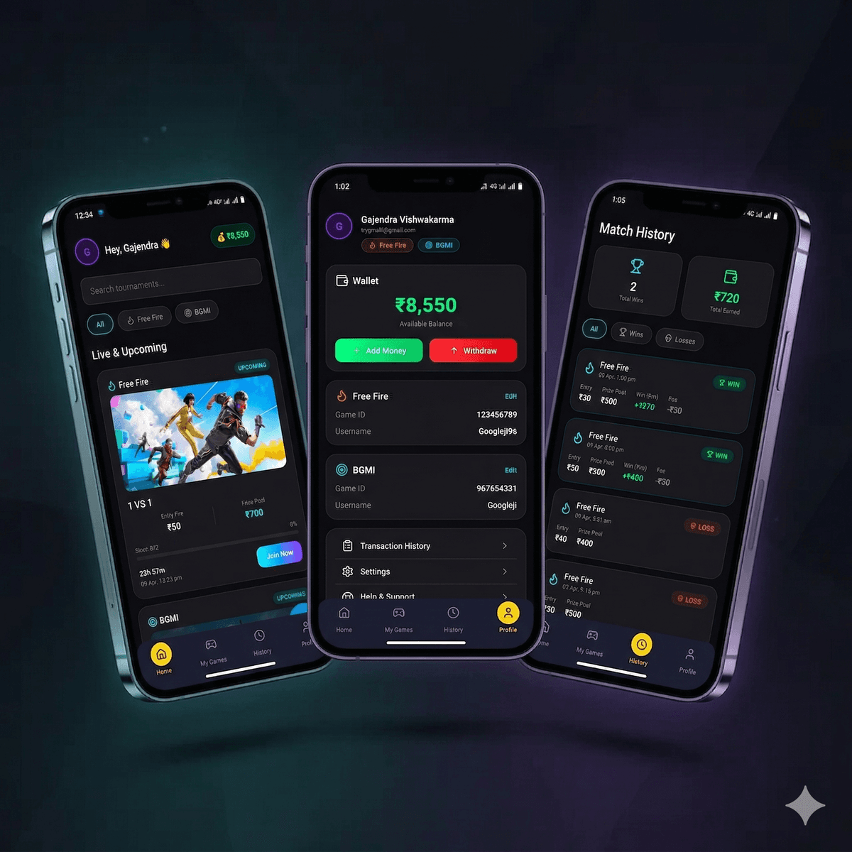 GameArena App Screenshots